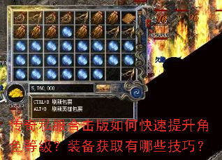传奇私服合击版如何快速提升角色等级?装备获取有哪些技巧? 传奇私服合击版如何快速提升角色等级?装备获取有哪些技巧?